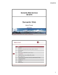 Semantic Web Services SS 2018