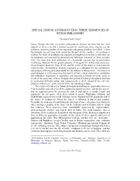 Special Editor's Introduction: Three Tendencies in Indian Philosophy