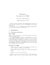 Workshop 1: Introduction to LATEX