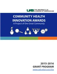 COMMUNITY HEALTH INNOVATION AWARDS a Project of One Great Community