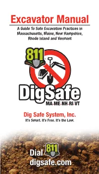 Dig Safe Excavator Manual