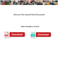 Recover Non Saved Word Document