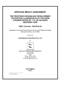 Report Khoisan Bay Development Final HIA Report