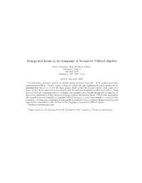 Strings and Loops in the Language of Geometric Clifford Algebra