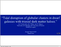 Tidal Disruption of Globular Clusters in Dwarf Galaxies with Triaxial Dark Matter Haloes.” by J