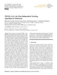TITAM (V1.0): the Time-Independent Tracking Algorithm for Medicanes