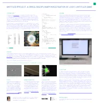 Untitled Project: a Cross-Disciplinary Investigation of Jodi's Untitled Game