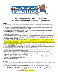 1St - 8Th Grade Rules: Mini, JR, SR, Varsity Flag Football Fanatics Operates Under a ZERO Tolerance Policy