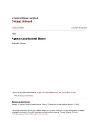 Against Constitutional Theory