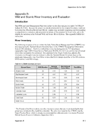 Appendix B: Wild and Scenic River Inventory and Evaluation