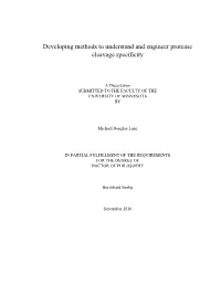 Developing Methods to Understand and Engineer Protease Cleavage Specificity