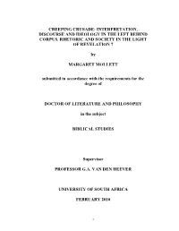 Interpretation, Discourse and Ideology in the Left Behind Corpus, Rhetoric