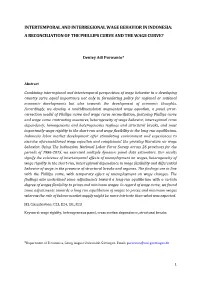 Intertemporal and Interregional Wage Behavior in Indonesia: a Reconciliation of the Phillips Curve and the Wage Curve?