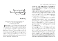 Martin Jay – Timbremelancholy: Walter Benjamin and the Fate Of