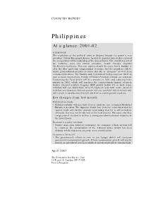 Philippines at a Glance: 2001-02