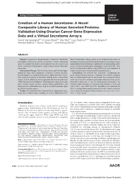 Validation Using Ovarian Cancer Gene Expres