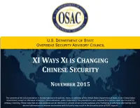 Xi Ways Xi Is Changing Chinese Security
