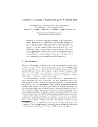 Ambient-Oriented Programming in Ambienttalk