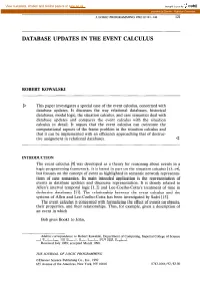 Database Updates in the Event Calculus