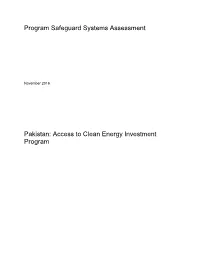 Program Safeguard Systems Assessment Pakistan: Access To