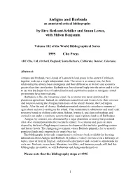 Antigua and Barbuda an Annotated Critical Bibliography