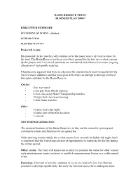 Basin Reserve Trust Business Plan 2006/7 Executive Summary