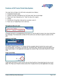 Features of Nctracks Portal Help System (PDF, 146
