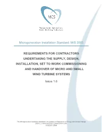 Microgeneration Installation Standard: MIS 3003