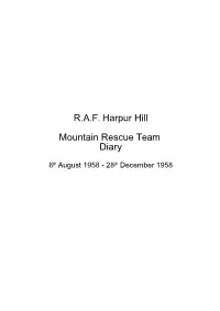 R.A.F. Harpur Hill Mountain Rescue Team Diary
