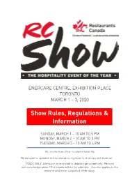 Show Rules, Regulations & Information