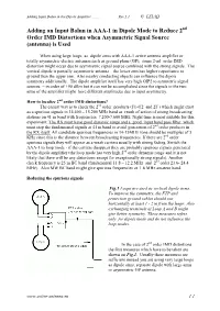 Adding an Input Balun in AAA-1 in Dipole Mode to Reduce 2 Nd Order IMD Distortions When Asymmetric Signal Source (Antenna) Is Used