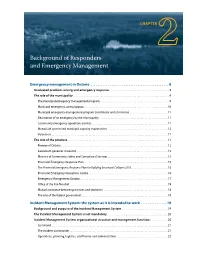 Background of Responders and Emergency Management
