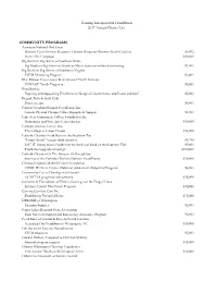 COMMUNITY PROGRAMS Corning Incorporated Foundation 2017