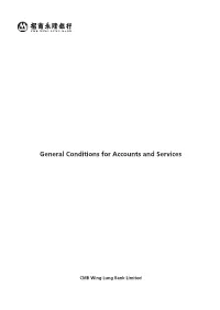 General Conditions for Accounts and Services