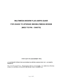Multimedia Modem Plus User's Guide