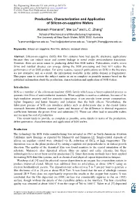 Production, Characterization and Application of Silicon-On-Sapphire Wafers