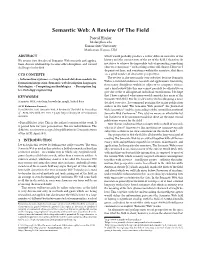Semantic Web: a Review of the Field Pascal Hitzler Hitzler@Ksu.Edu Kansas State University Manhattan, Kansas, USA
