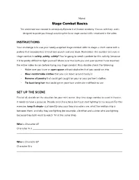 Stage Combat Basics