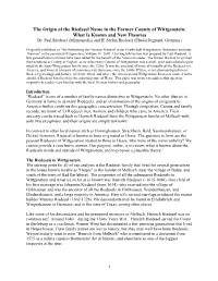 The Origin of the Riedesel Name in the Former County of Wittgenstein: What Is Known and New Theories Dr