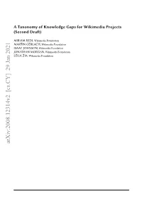 A Taxonomy of Knowledge Gaps for Wikimedia Projects (Second Draft)