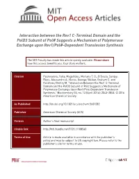 Interaction Between the Rev1 C-Terminal Domain and the Pold3 Subunit of Pol Suggests a Mechanism of Polymerase Exchange Upon