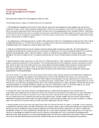 Populorum Progressio on the Development of Peoples Paul VI, 1967