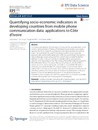 Quantifying Socio-Economic Indicators in Developing