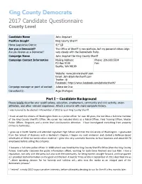2017 Candidate Questionnaire County Level