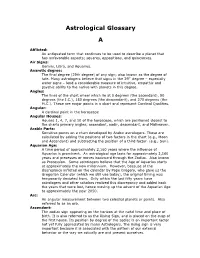 Astrological Glossary A