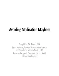 Avoiding Medication Mayhem