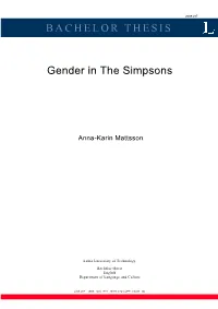 BACHELOR THESIS Gender in the Simpsons