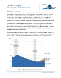 Blacks in Virginia Demographic Trends in Historical Context