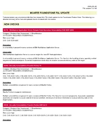 Mcafee Foundstone Fsl Update