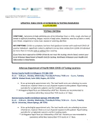 Nwa Covid-19 Screening & Testing Resources